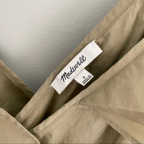 Madewell Khaki Cold-Shoulder Ruffle Dress size 2 - Picture 5 of 5
